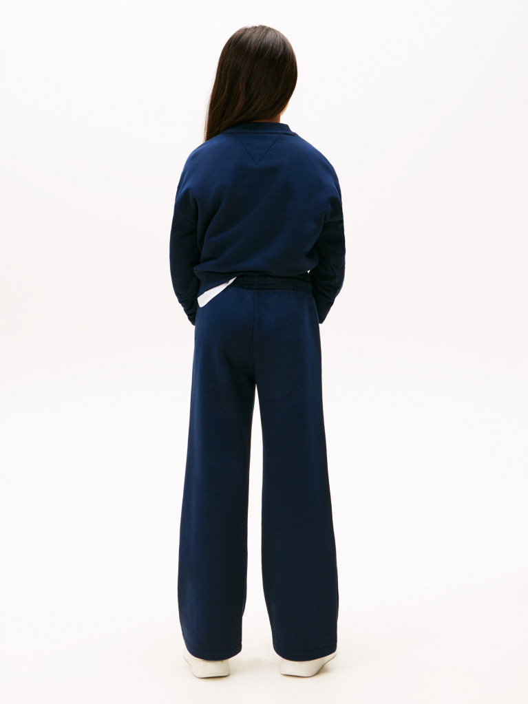 Blue Varsity Flock Logo Wide Leg Joggers  Girls