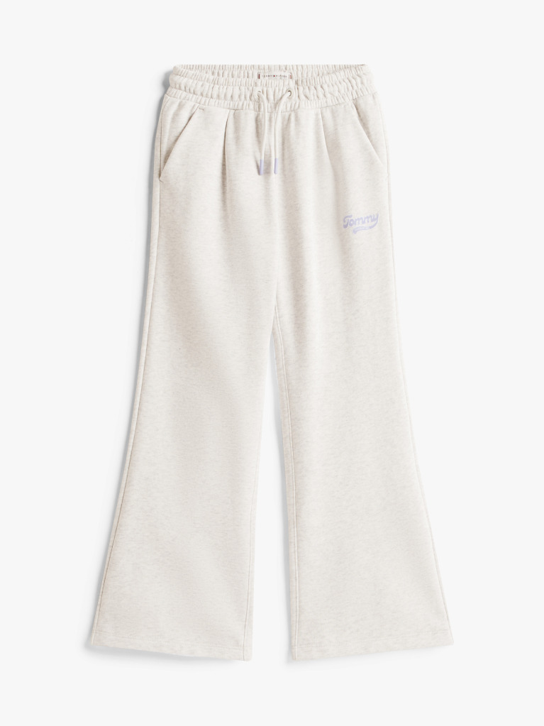 Grey Varsity Flock Logo Wide Leg Joggers  Girls