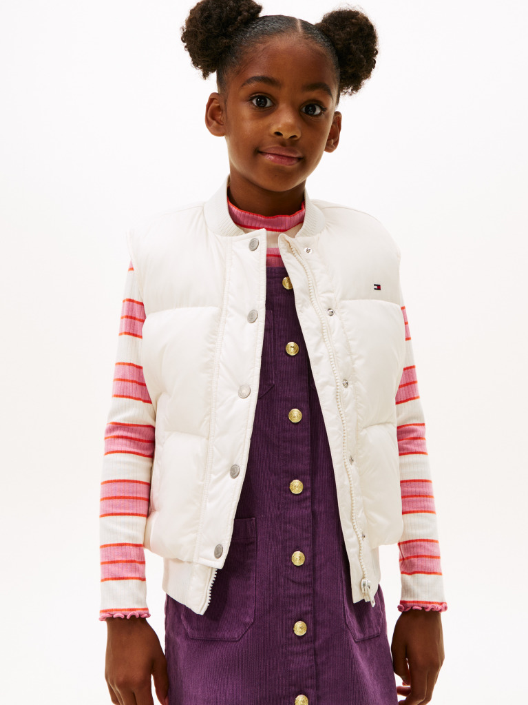 Beige Relaxed Down Puffer Gilet  Girls