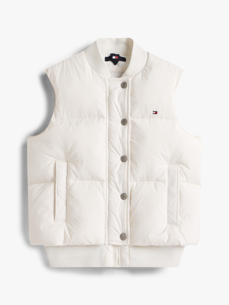 Beige Relaxed Down Puffer Gilet  Girls