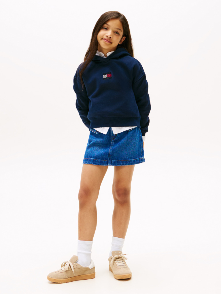 Μπλε Άνετο Fleece Hoody Με Σημαία  Κορίτσια
