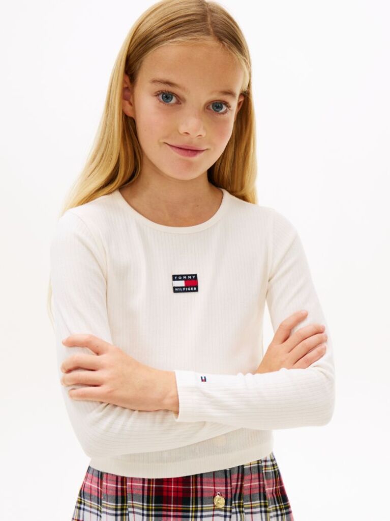 White Heritage Extra Slim Long Sleeve T-Shirt  Girls
