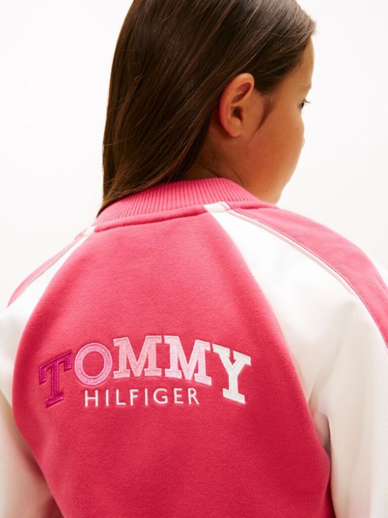 Multi Colour-Blocked Back Logo Bomber Jacket  Girls