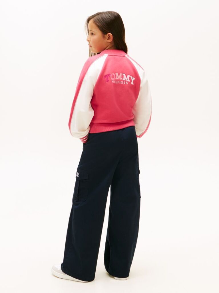 Multi Colour-Blocked Back Logo Bomber Jacket  Girls