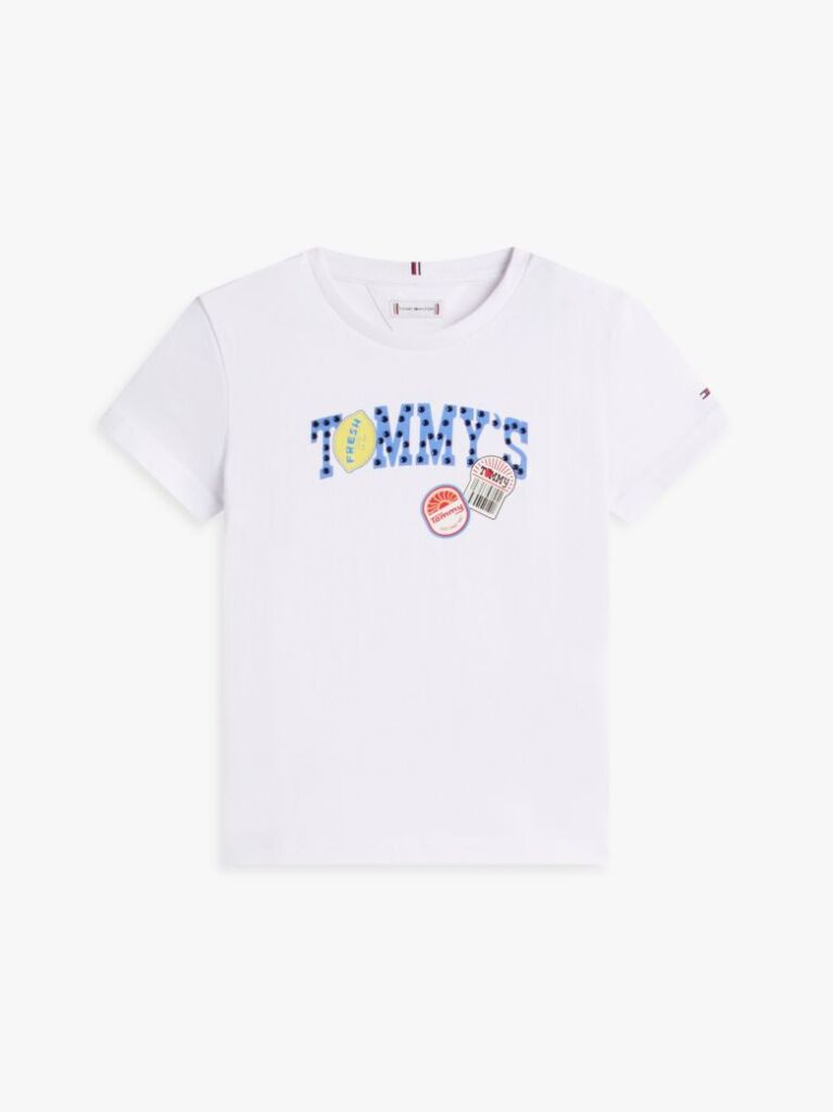 White Fruit Logo Jersey T-Shirt  Girls