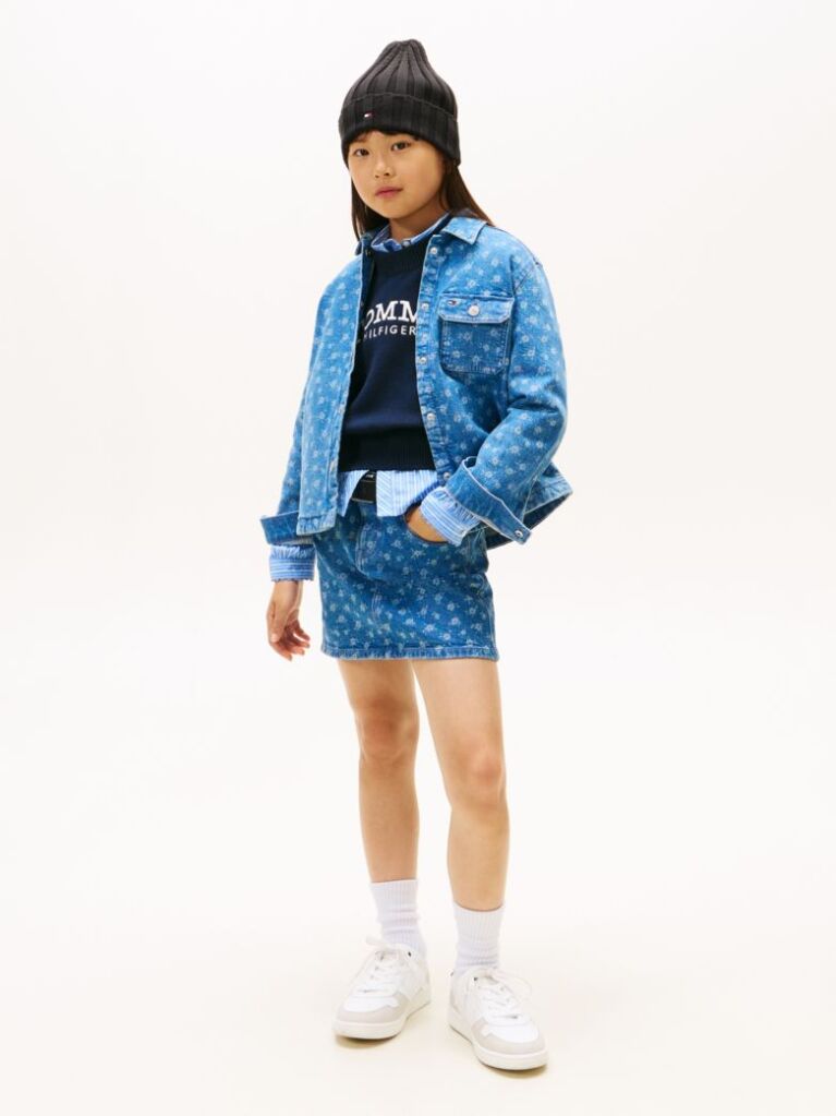 Multi Άνετο Denim Overshirt Με Φλοράλ Σχέδιο  Κορίτσια