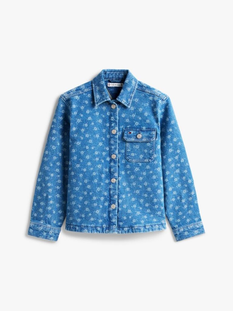 Multi Άνετο Denim Overshirt Με Φλοράλ Σχέδιο  Κορίτσια