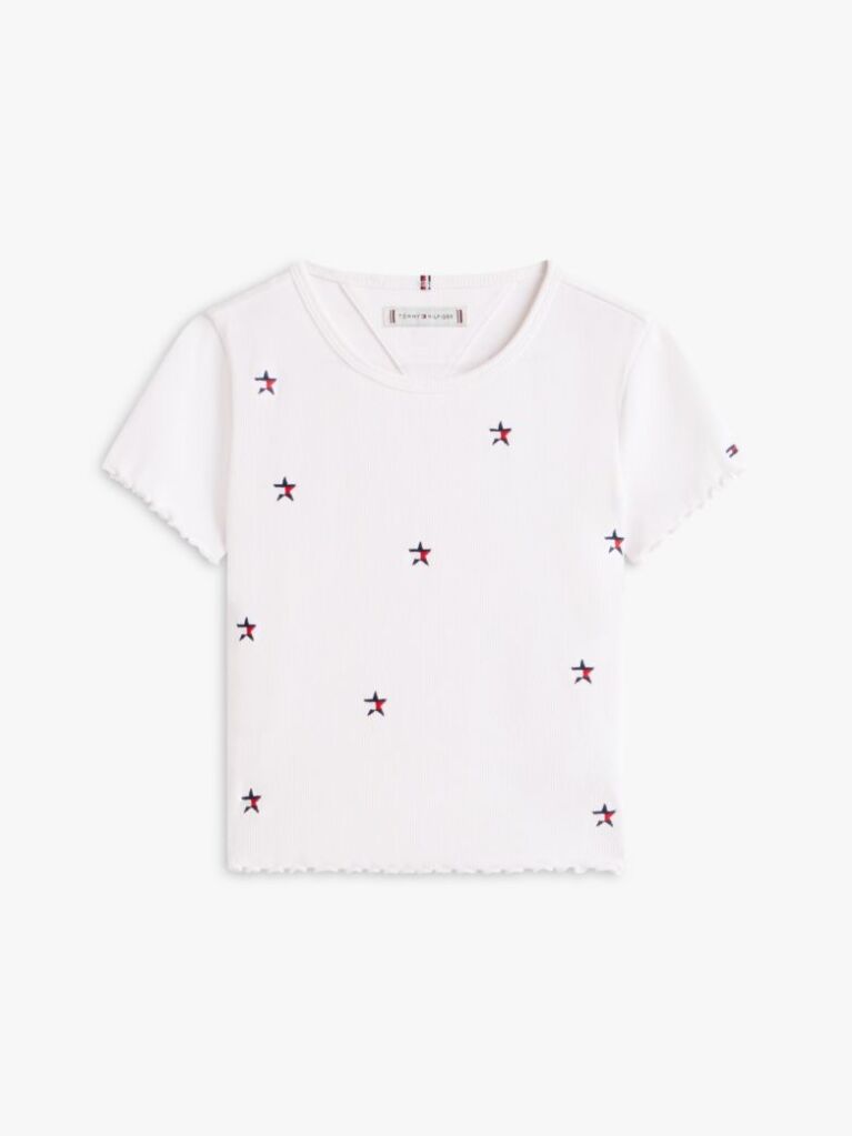 Άσπρο Extra Slim T-Shirt Με Κεντητό Σχέδιο  Κορίτσια