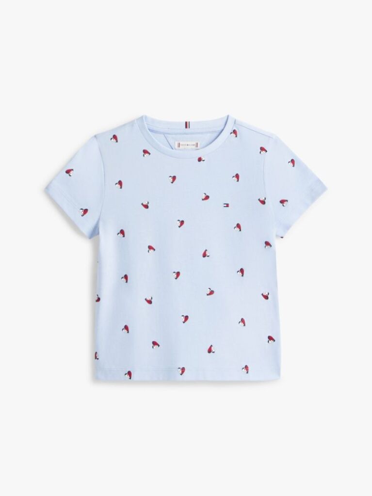Μπλε T-Shirt Με Smiley Σχέδιο Καρδιά  Κορίτσια