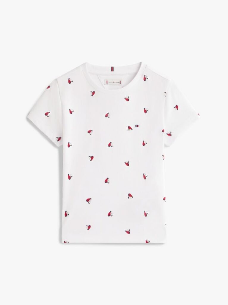 Άσπρο T-Shirt Με Smiley Σχέδιο Καρδιά  Κορίτσια