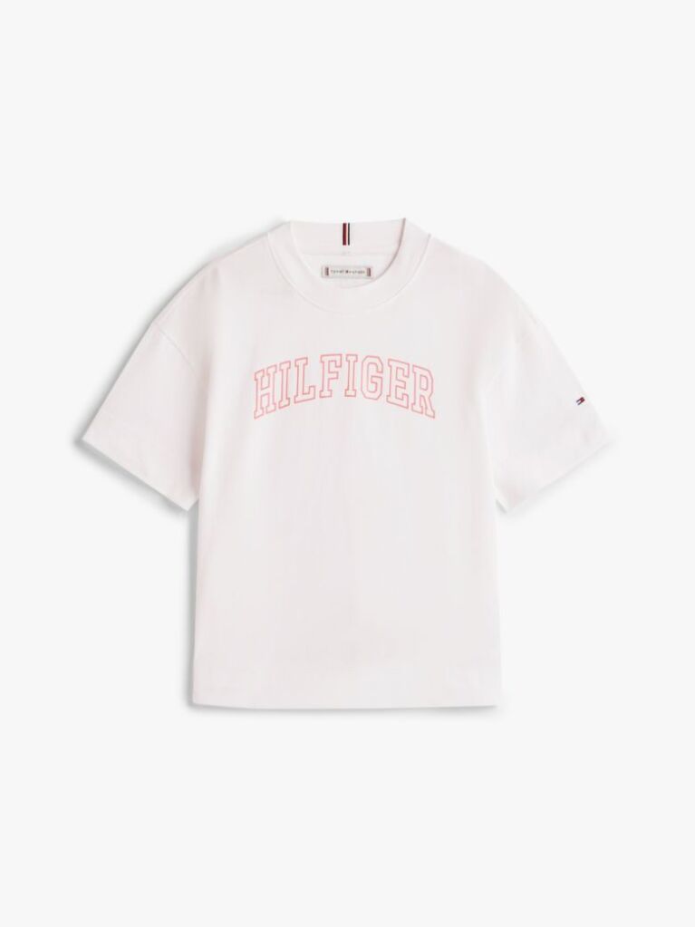 White Logo Jersey Crew Neck T-Shirt  Girls