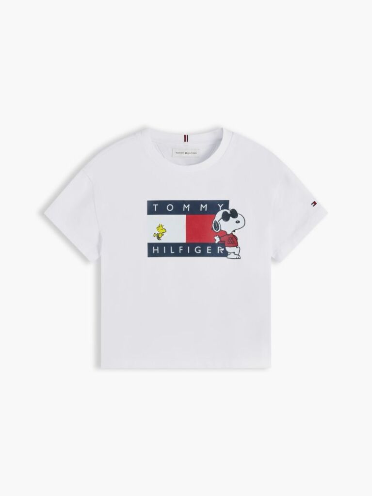 Άσπρο Peanuts® Άνετο T-Shirt Με Σχέδιο  Κορίτσια