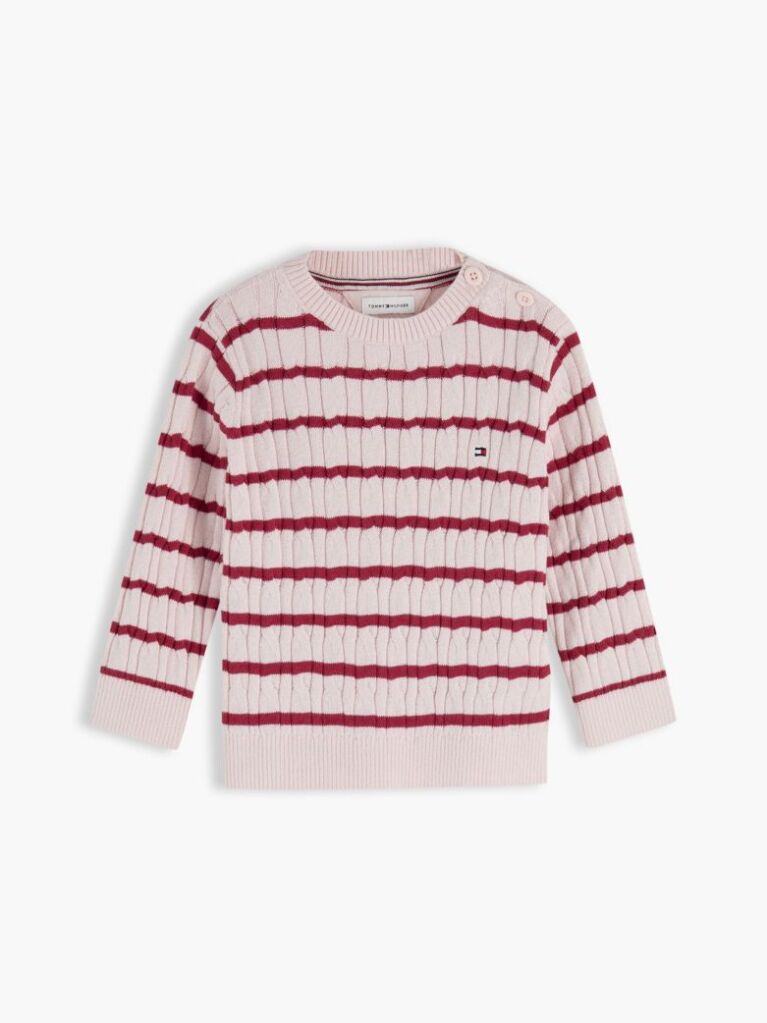 Multi Flag Embroidery Cable Knit Jumper  Newborn