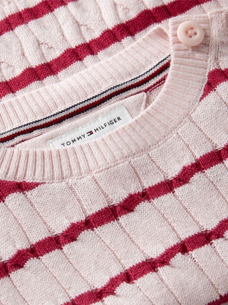 Multi Flag Embroidery Cable Knit Jumper  Newborn