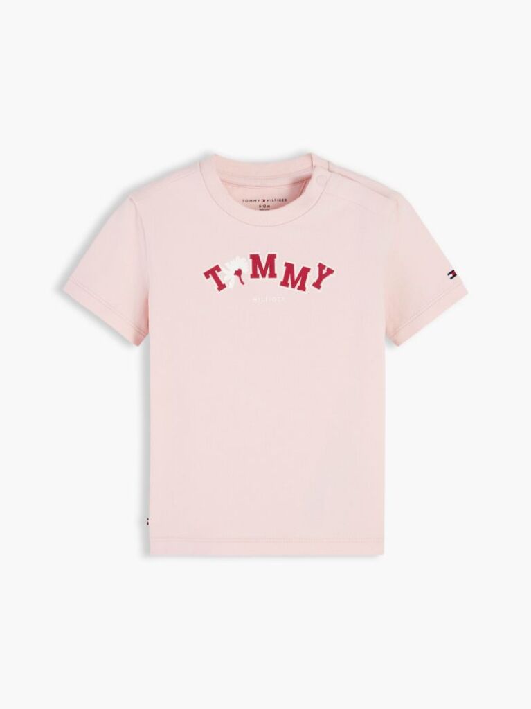 Pink Logo Peached Crew Neck T-Shirt  Newborn