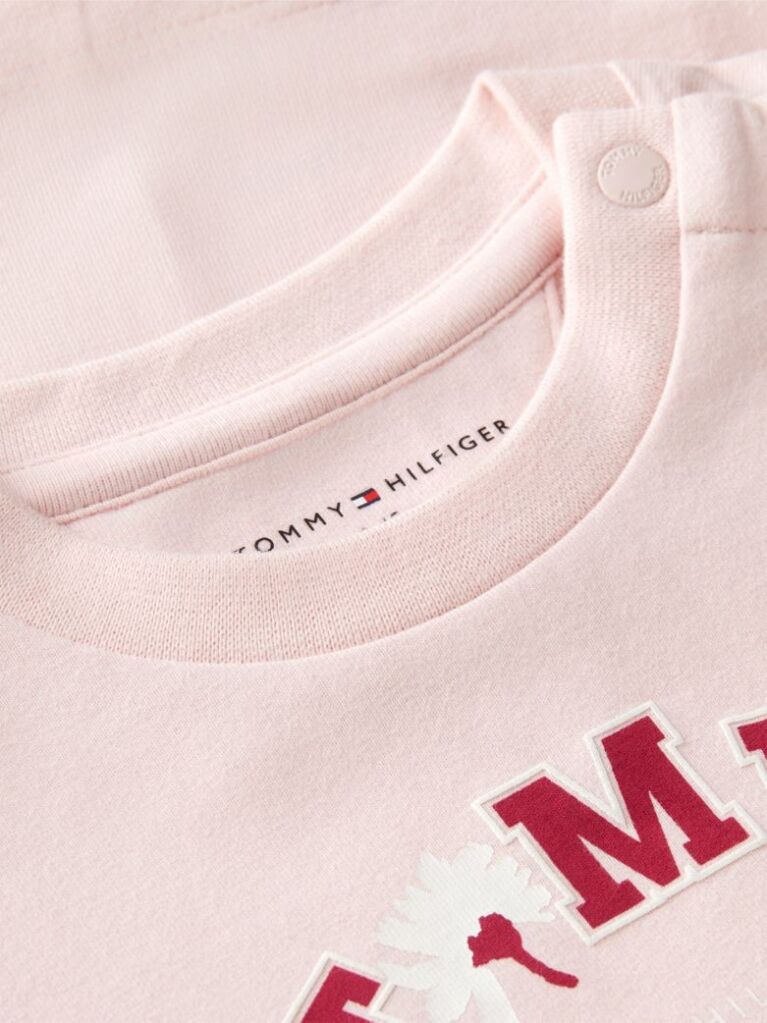 Pink Logo Peached Crew Neck T-Shirt  Newborn