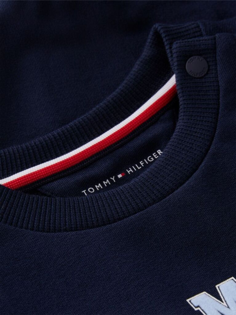 Blue Flag Embroidery Crew Neck Sweatshirt  Newborn