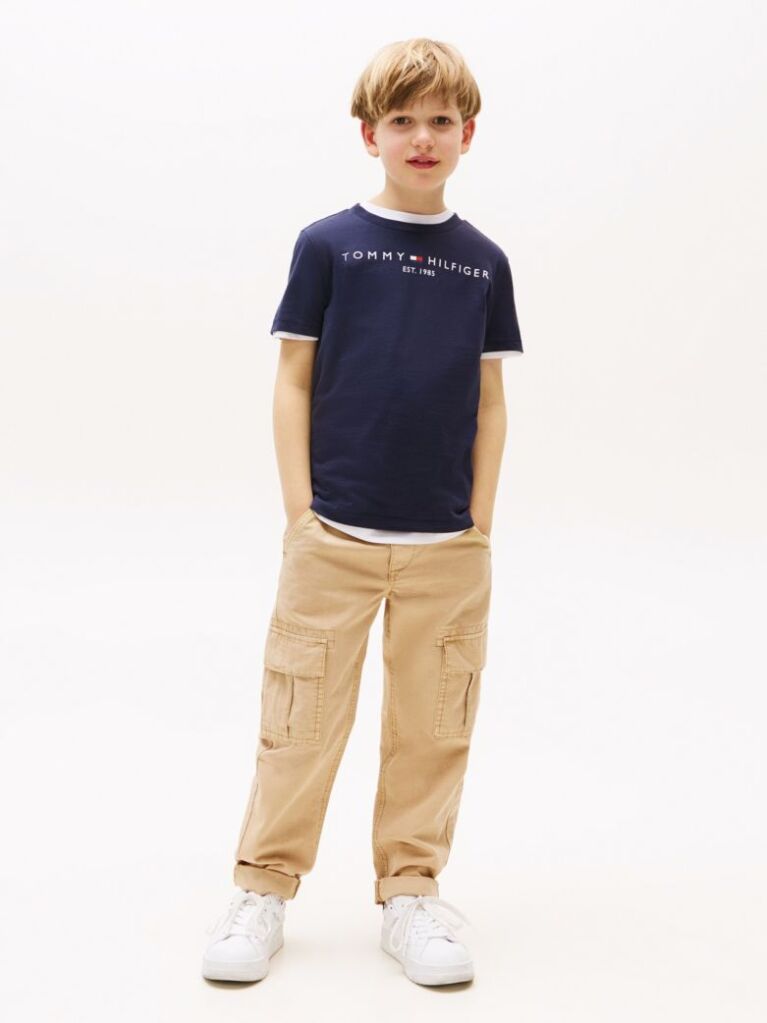 Blue Essential Organic Cotton Logo T-Shirt  Kids Unisex