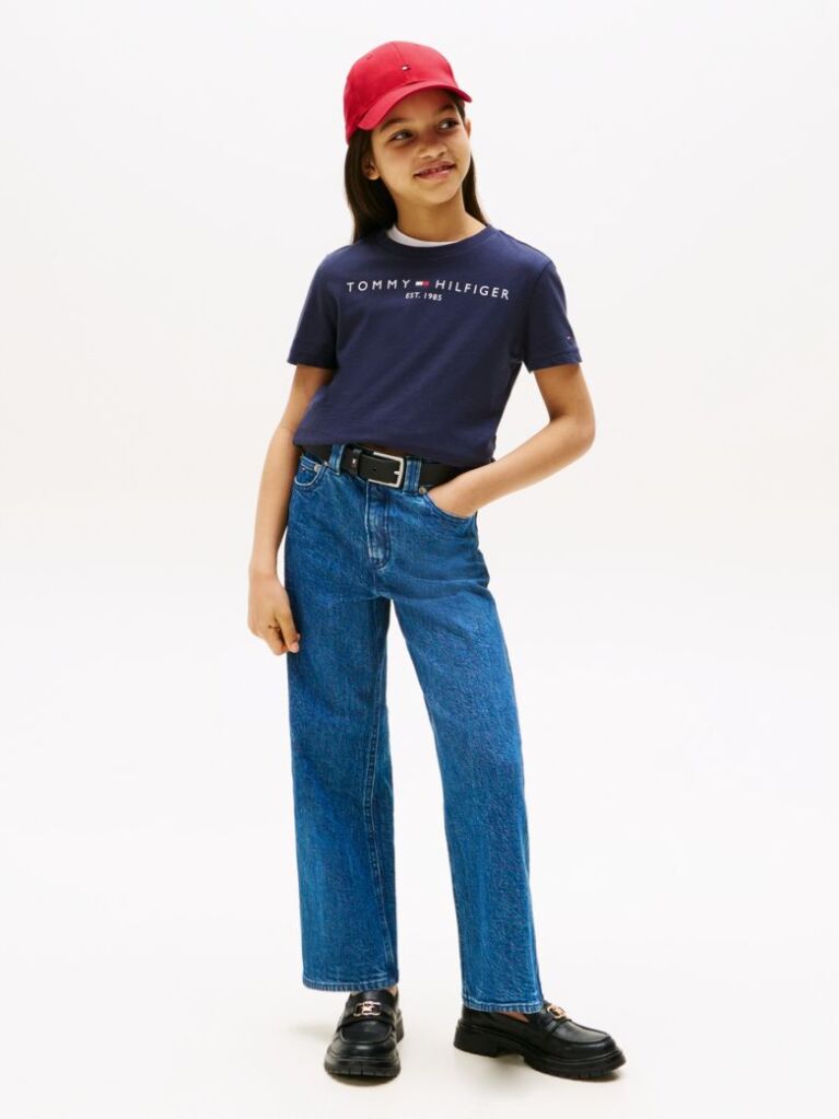 Blue Essential Organic Cotton Logo T-Shirt  Kids Unisex