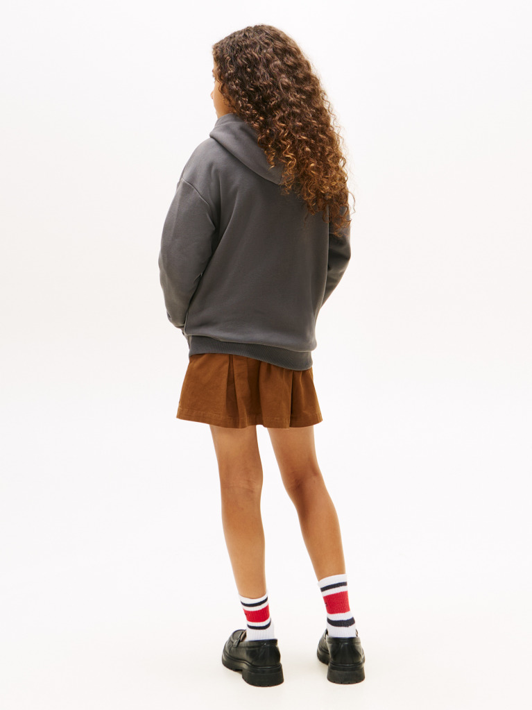 Grey Logo Regular Fleece Hoody  Kids Unisex