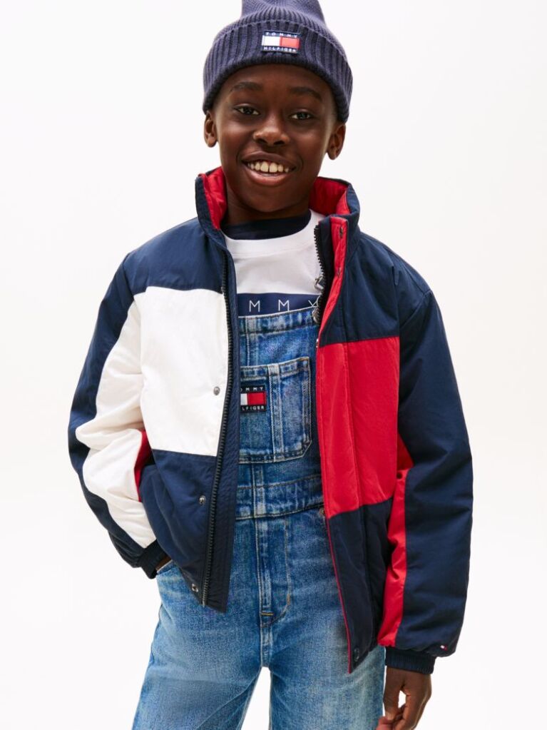 Blue Heritage Colour-Blocked Relaxed Jacket  Kids Unisex