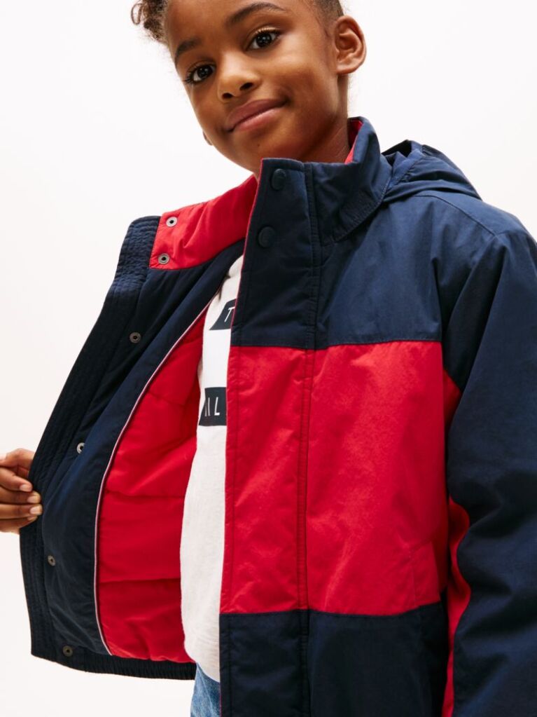 Blue Heritage Colour-Blocked Relaxed Jacket  Kids Unisex