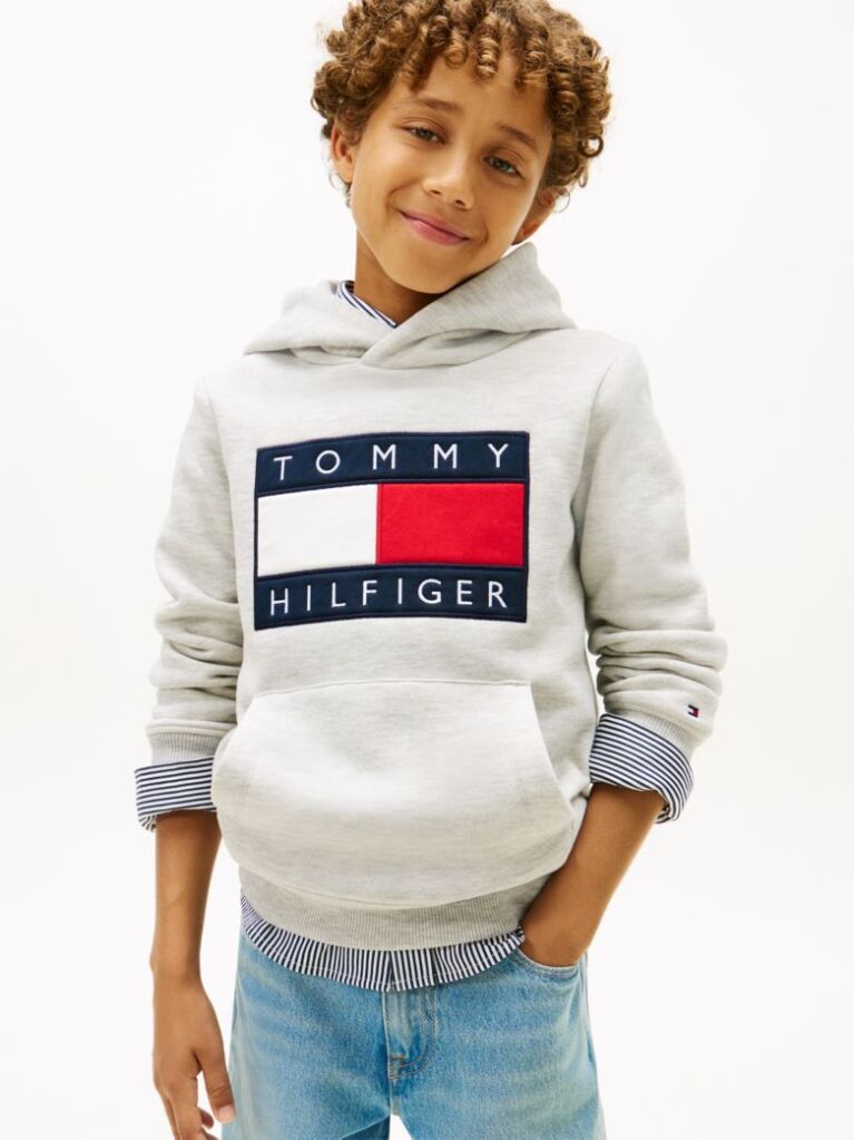 Γκρι Heritage Βαμβακερό Hoody Με Σημαία  Παιδί Unisex