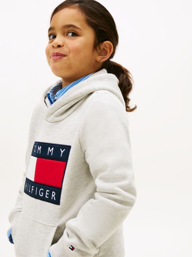 Γκρι Heritage Βαμβακερό Hoody Με Σημαία  Παιδί Unisex