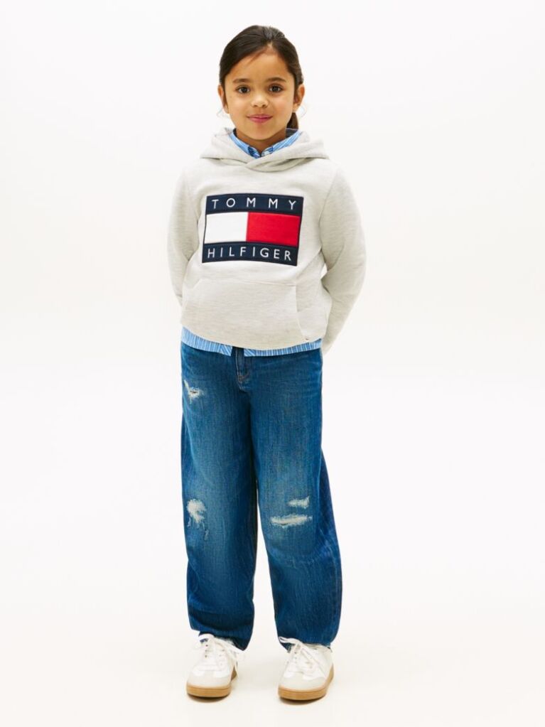 Γκρι Heritage Βαμβακερό Hoody Με Σημαία  Παιδί Unisex