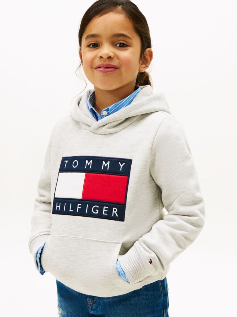Γκρι Heritage Βαμβακερό Hoody Με Σημαία  Παιδί Unisex