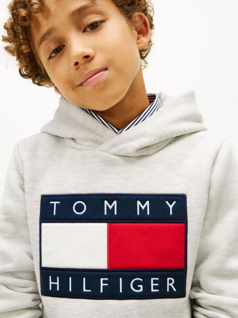 Γκρι Heritage Βαμβακερό Hoody Με Σημαία  Παιδί Unisex