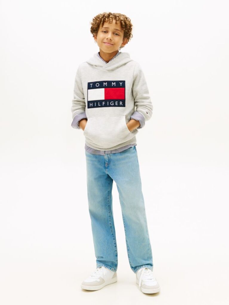 Γκρι Heritage Βαμβακερό Hoody Με Σημαία  Παιδί Unisex