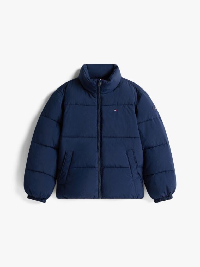 Blue Back Flag Logo Puffer Jacket  Kids Unisex