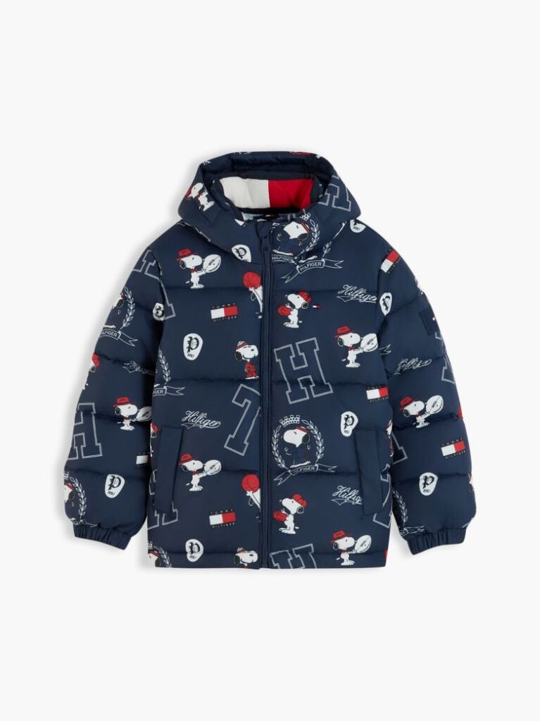 Multi Peanuts® Print Relaxed Hooded Puffer Jacket  Kids Unisex