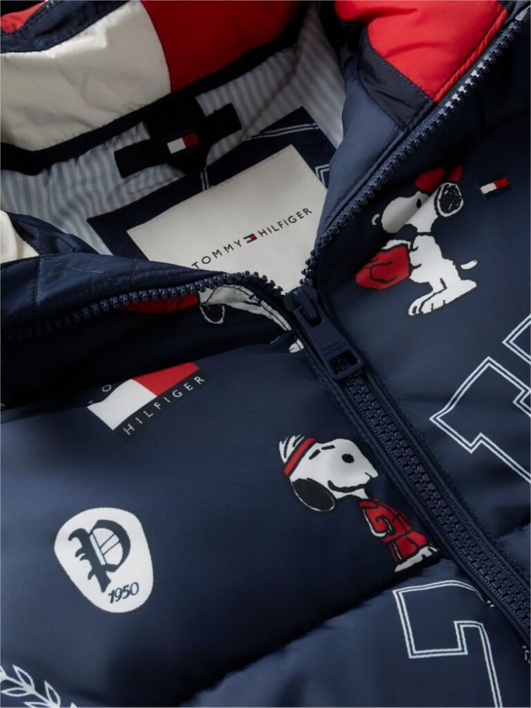 Multi Peanuts® Print Relaxed Hooded Puffer Jacket  Kids Unisex
