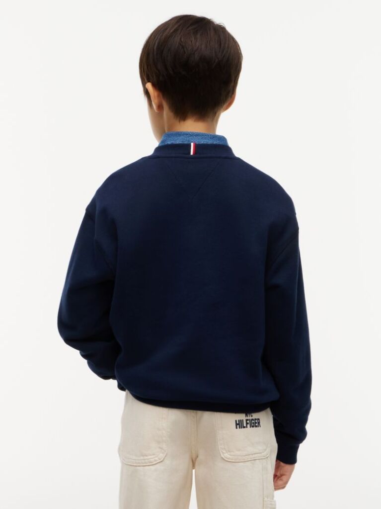 Blue Peanuts® Flag Graphic Embroidery Jumper  Kids Unisex