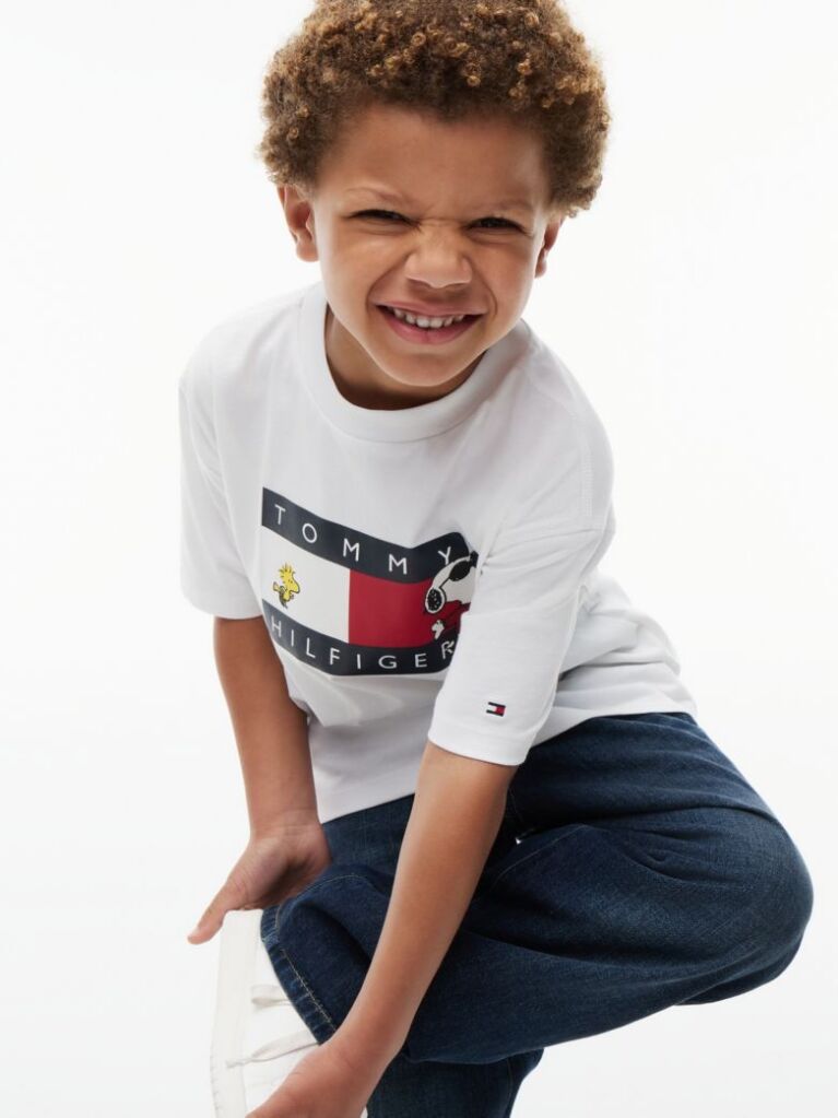 White Peanuts® Flag Graphic Jersey T-Shirt  Kids Unisex