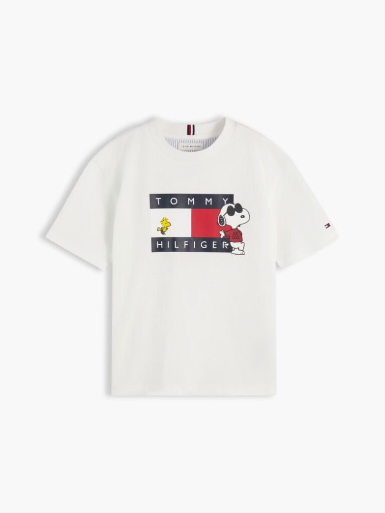 White Peanuts® Flag Graphic Jersey T-Shirt  Kids Unisex