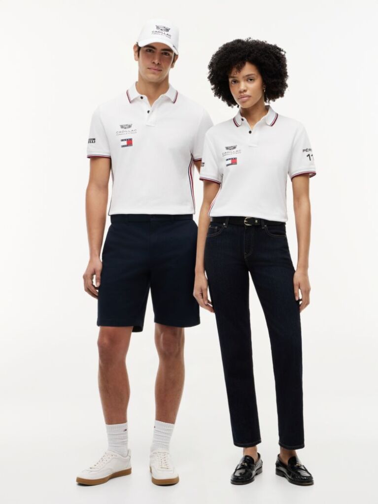 Άσπρο TH x Cadillac Formula 1® Team Pérez 11 Μπλούζα Πόλο  Unisex