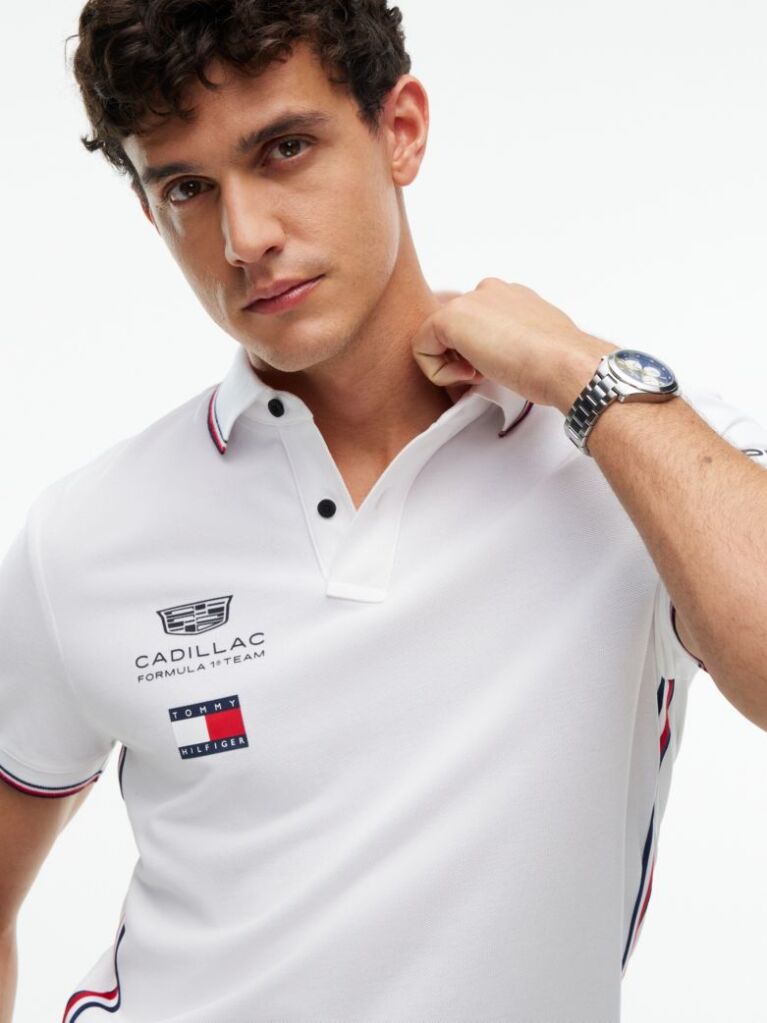 Άσπρο TH x Cadillac Formula 1® Team Pérez 11 Μπλούζα Πόλο  Unisex