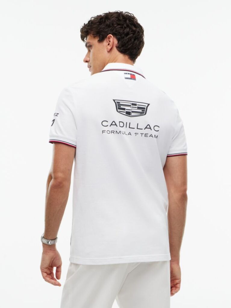 Άσπρο TH x Cadillac Formula 1® Team Pérez 11 Μπλούζα Πόλο  Unisex