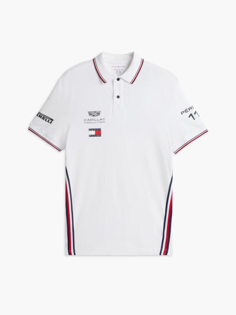 Άσπρο TH x Cadillac Formula 1® Team Pérez 11 Μπλούζα Πόλο  Unisex