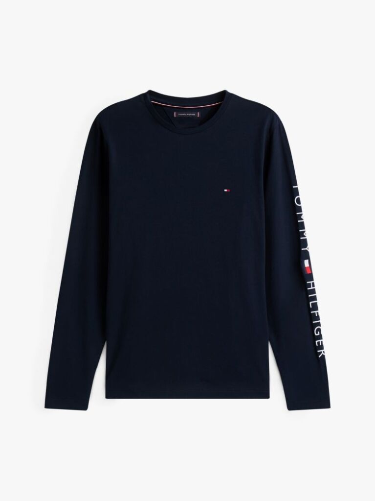 Blue Organic Jersey Logo Long Sleeve T-Shirt  Men
