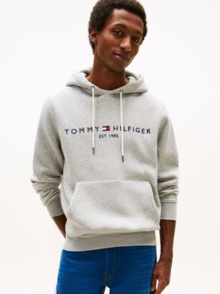 Γκρι Fleece Hoody Με Λογότυπο  Άνδρες