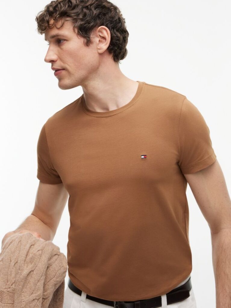 Καφέ T-Shirt Με Extra Slim Γραμμή  Άνδρες