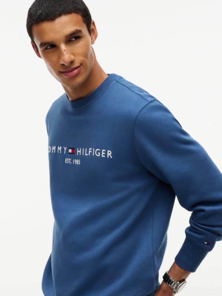 Blue TH Flex Logo Sweatshirt  Men