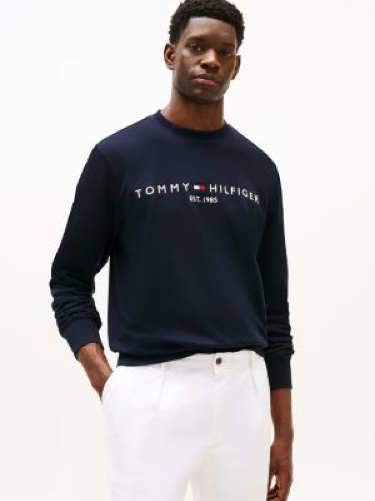 Blue TH Flex Logo Sweatshirt  Men
