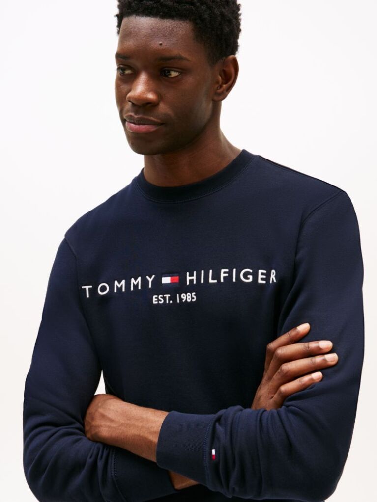 Blue TH Flex Logo Sweatshirt  Men