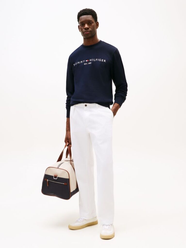 Blue TH Flex Logo Sweatshirt  Men