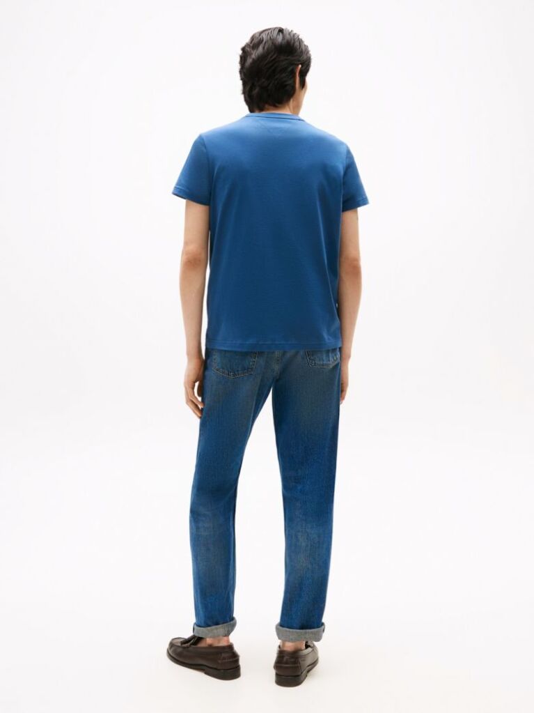 Blue Organic Cotton Chest Logo T-Shirt  Men